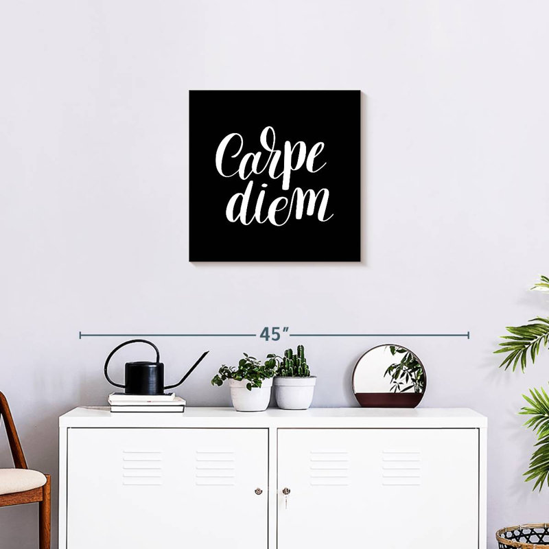 Tergel Carpe Diem, typographie, H 20 po x l 20 po