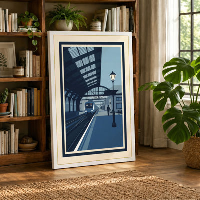 Station Platform Minimalist - Wrapped Canvas