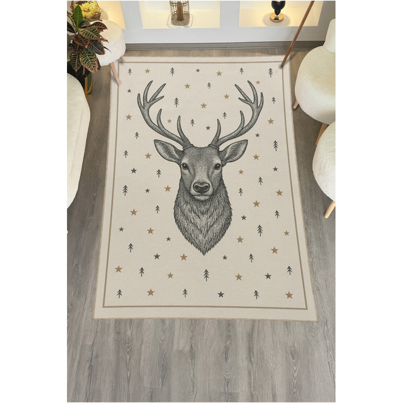 Tapis gris tissé Mosso, 4 pi 11 po x 9 pi 10 po