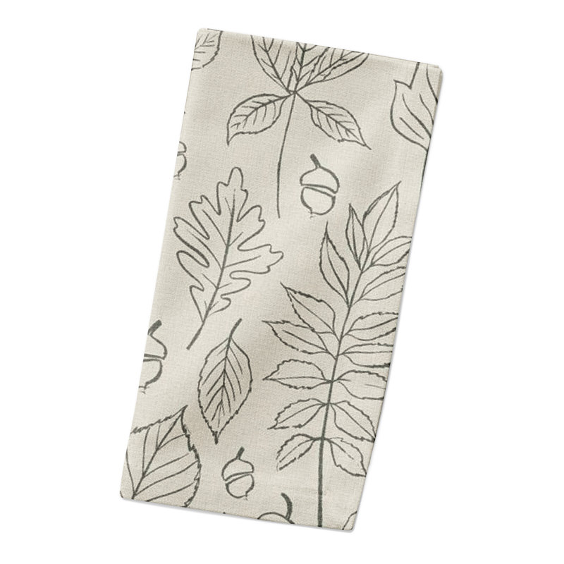 Serviette en coton 10 "Leaf, Blanc
