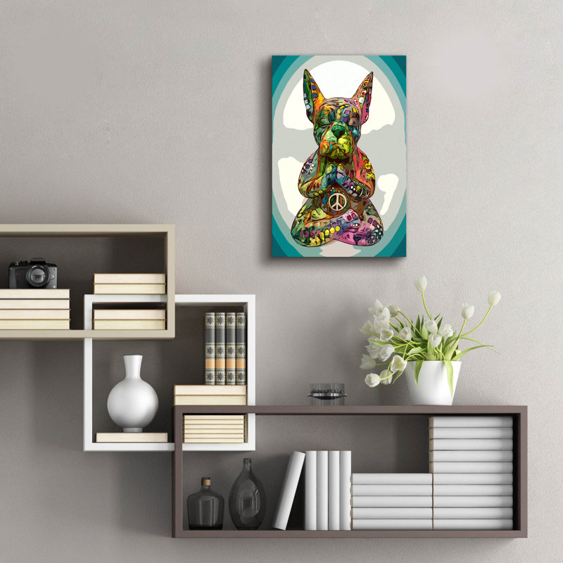 «French Buddha Bulldog» par Dean Russo, H 24 po x l 16 po x P 0,2 po