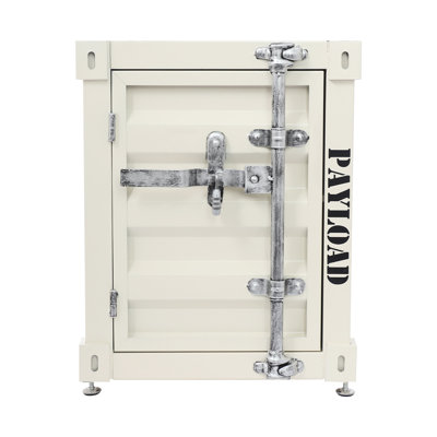Industrial Metal Bedside Table With Locker