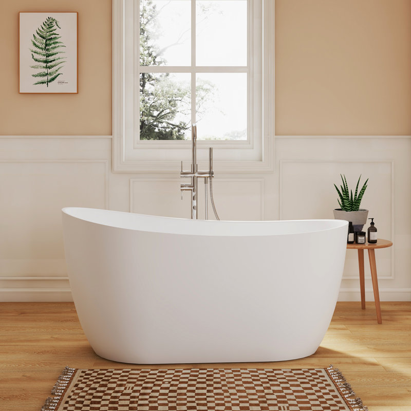 Fslefay 51'' Freestanding Bathtub Solid Surface Deep Soaking Tubs