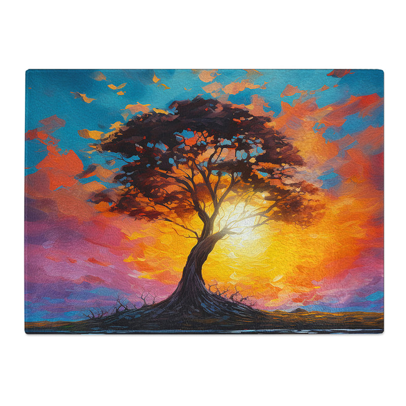 Sunset Impressionism Art  Glass Chopping Board