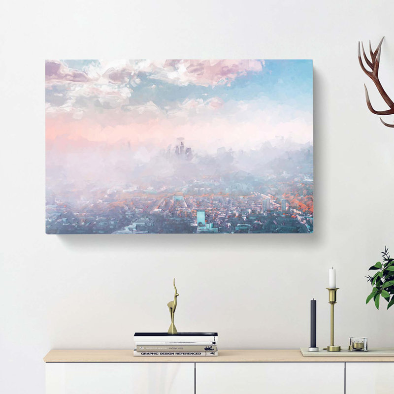 The London Skyline in the Summer in Abstract - Wrapped Canvas, 35cm H x 50cm W x 3cm D