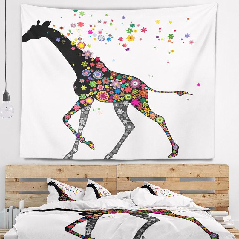 Tapisserie courante de girafe gaie Animal, H 32 po x l 39 po
