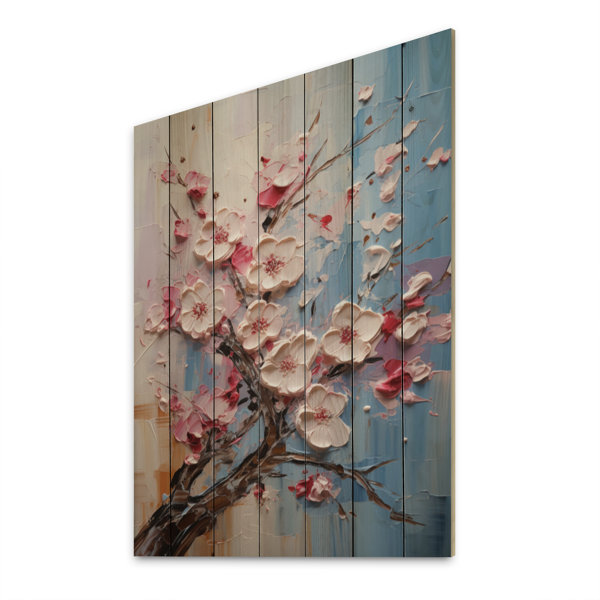 Red Barrel Studio® Asian Art Sakura Serenity II On Wood Print | Wayfair