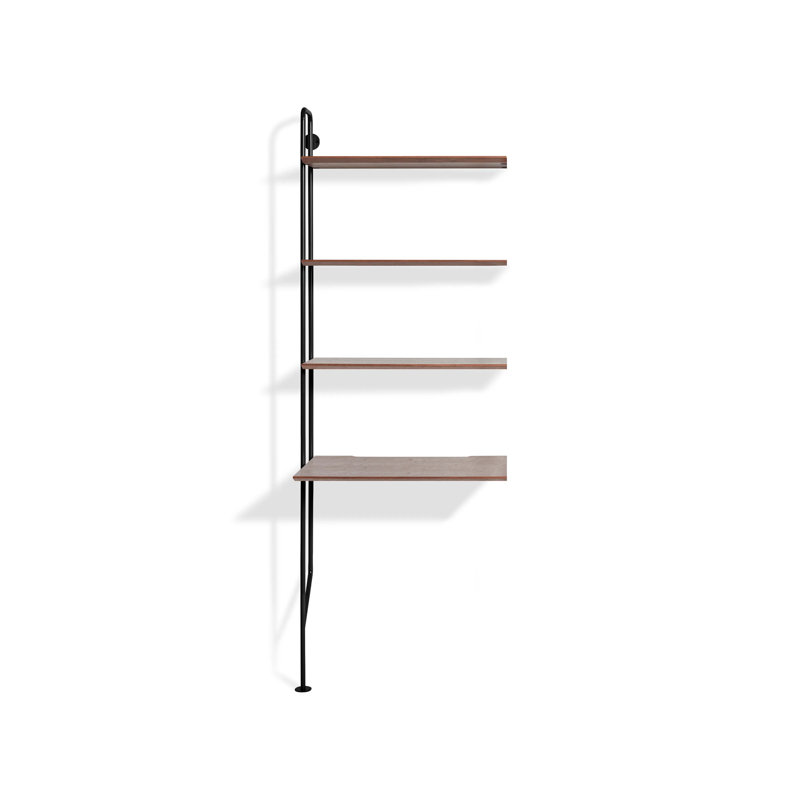 Hitch Rectangular Writing Desk Office Set, Black, Walnut