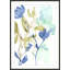 «Cobalt and Olive Bouquet I» par Jennifer Goldberger - peinture encadrée-447972856-471428171