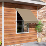 Arlmont & Co. 71'' W x 86.5'' D Polyester Cover Retractable Door / Window Awning