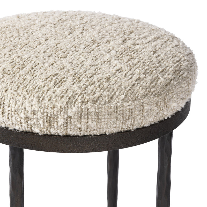Tabouret en métal Eloise, Tabouret de comptoir (siège d'une hauteur de 27,2, Pierre d'Ivan