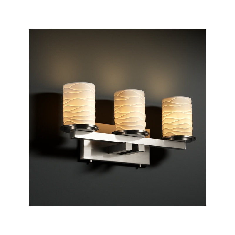Éclairage pour meuble-lavabo 3 lumières droit Araea, Bambou, Bronze foncé