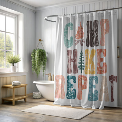 Rideau de douche standard 1 pièce Camp Vibe