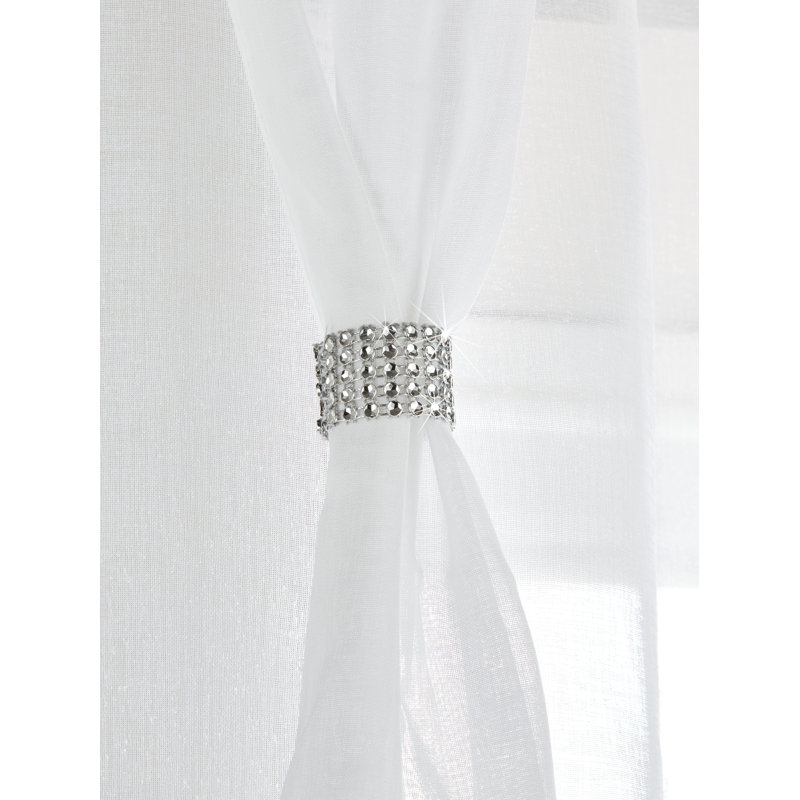 Eoin Diana Eyelet Sheer Curtain Panel, 144 W x 182 D cm, White