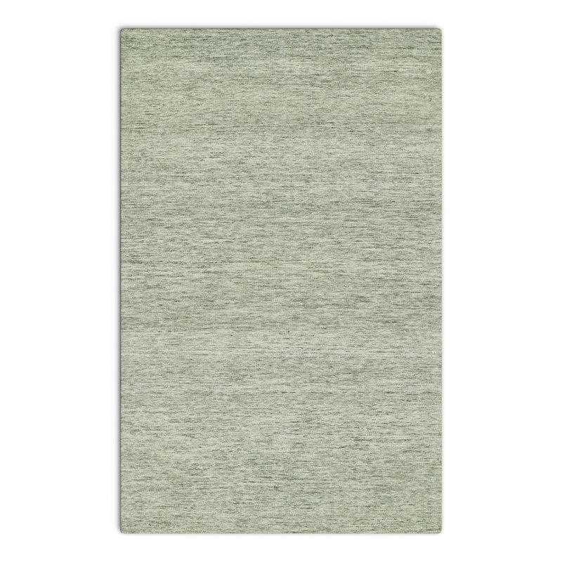 Isiah Hand Tufted Wool Area Rug in Sage/Beige, Rectangle 8' x 10'