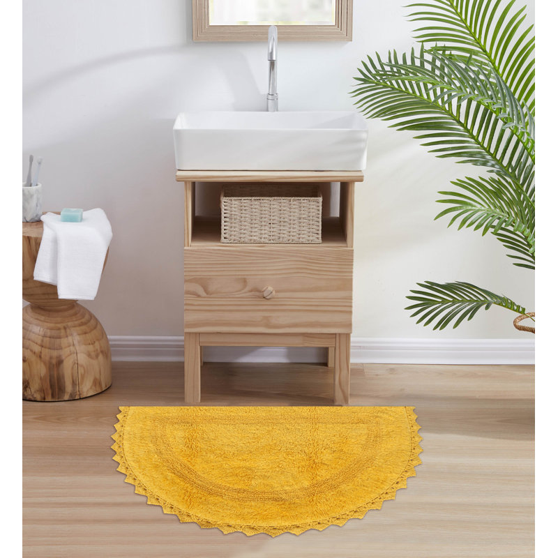 Tapis pour salle de bain Crochet, Jaune