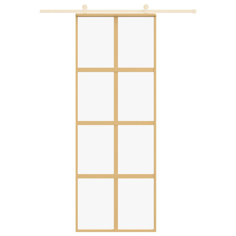 Bucknell Sliding Door, Gold/Clear, 76cm W x 205cm H