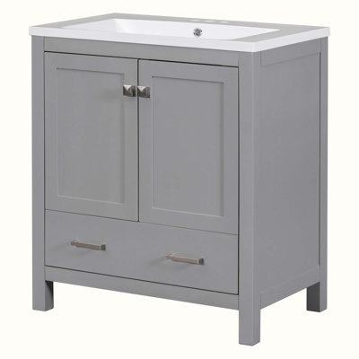 Meuble-lavabo simple 30 po avec plateau en bois manufacturé Dethard