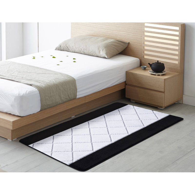 Damia Striped Area Rug, Black/Grey, 80cm W x 150cm L