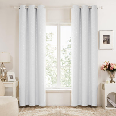 Decorative Silver Diamond Blackout Curtains(Set of 4)