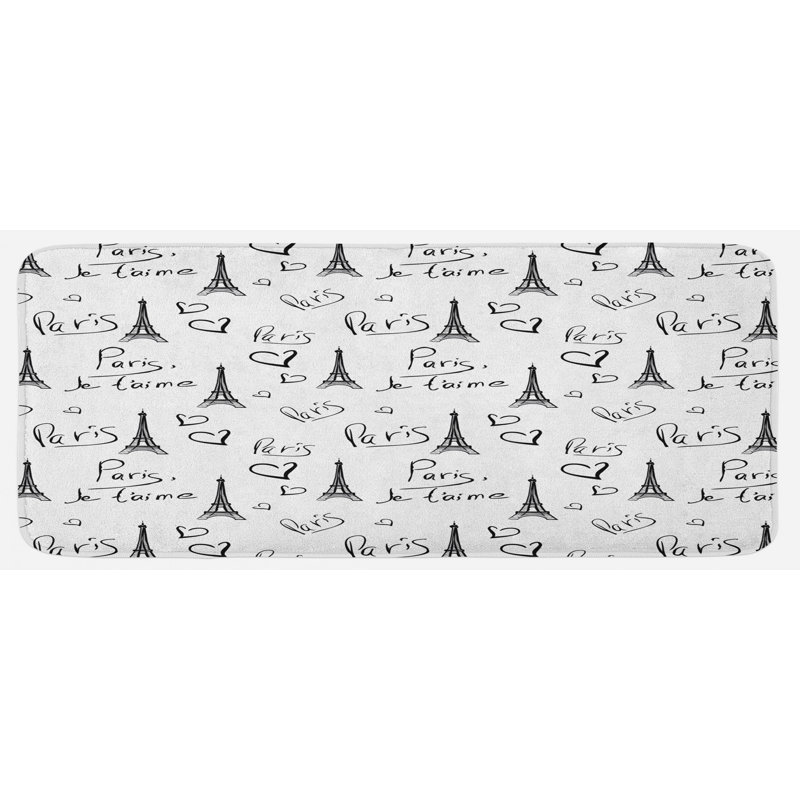 Tapis de cuisine noir et blanc français