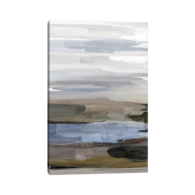 Intuition Blue And Brown by Jackie Hanson - Wrapped Canvas Print