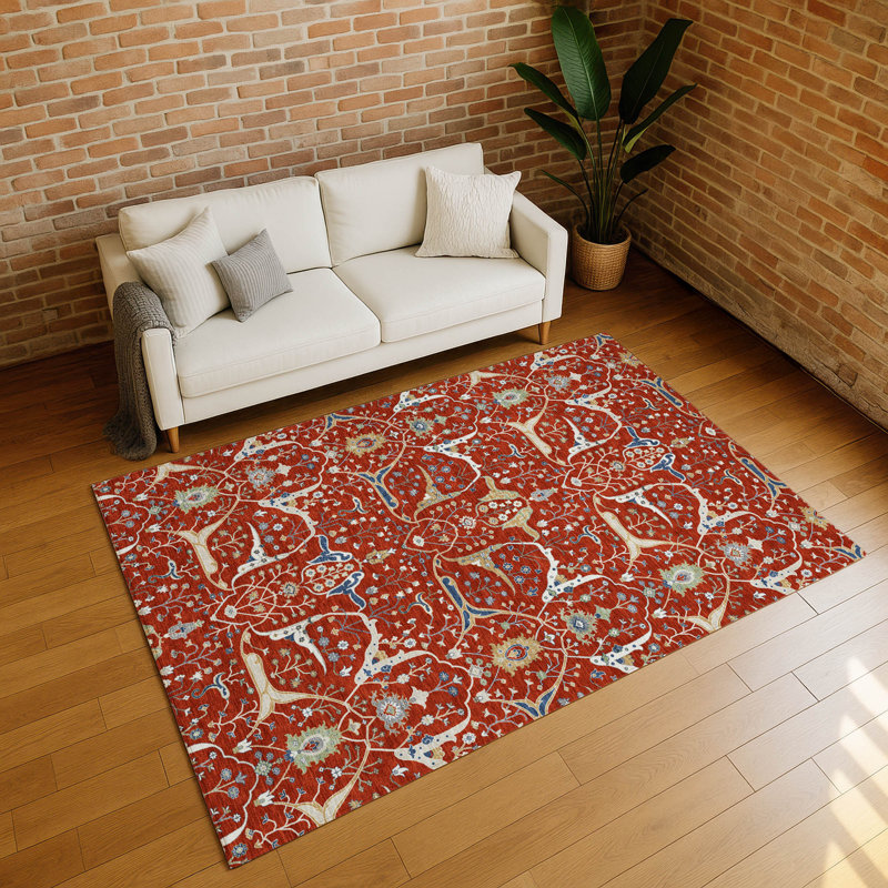 Machine Washable Indoor/Outdoor Boruta ACN2250 Global Rug, Rectangle 10' x 14'