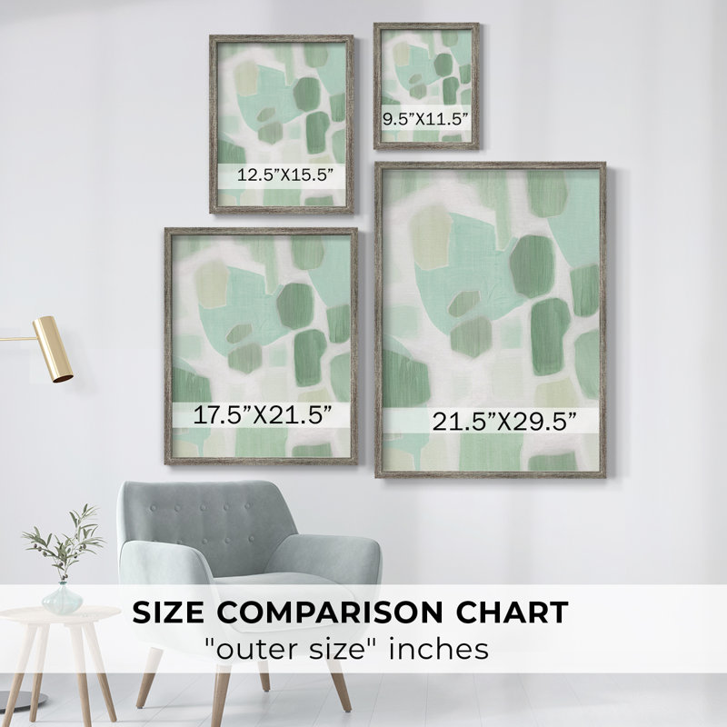 River Shapes II Framed Print - Solid Wood, 15" H x 12" W