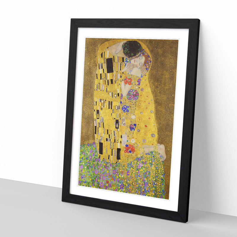 The Kiss No.1 by Gustav Klimt - Painting, Black, Brown, 62cm H x 45cm W
