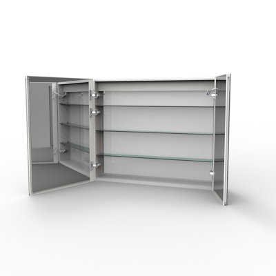 36'' W 30'' H Frameless LED Medicine Cabinet Mirror Recessed Or Surface Mount