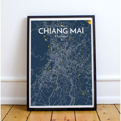 Chiang Mai City Map - No Frame Print