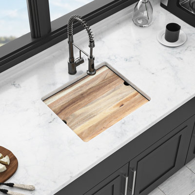 Black 21X18" Workstation Kitchen Sink Undermount, Fine - Grade Quartz Composite, Thick Strong And Quiet With Vibration Elimination, Non Scratch Hard Surface, Rounded Corners For Easy Wipe Down,