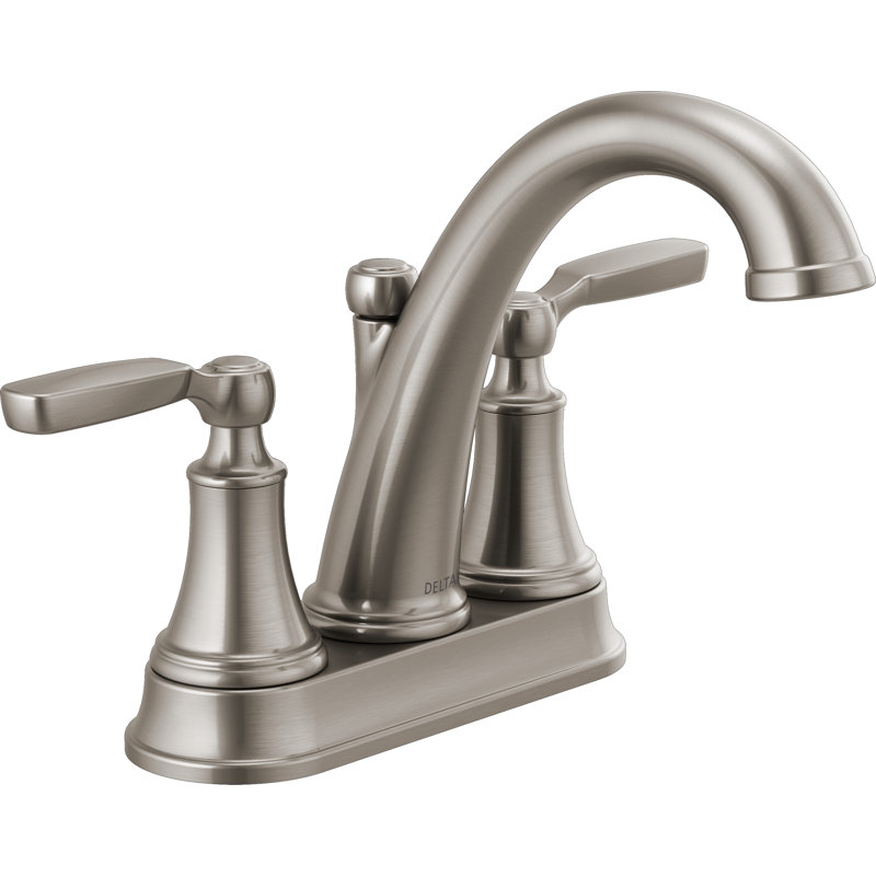 Woodhurst Centerset Bathroom Faucet with Drain Assembly, Stainless Steel, None