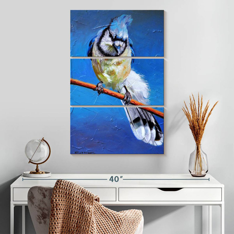 Brampt Blue Jay On A Branch, 32" H x 20" W