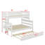 Lit superposé simple au-dessus d'un lit double en bois avec lit gigogne-1600060570