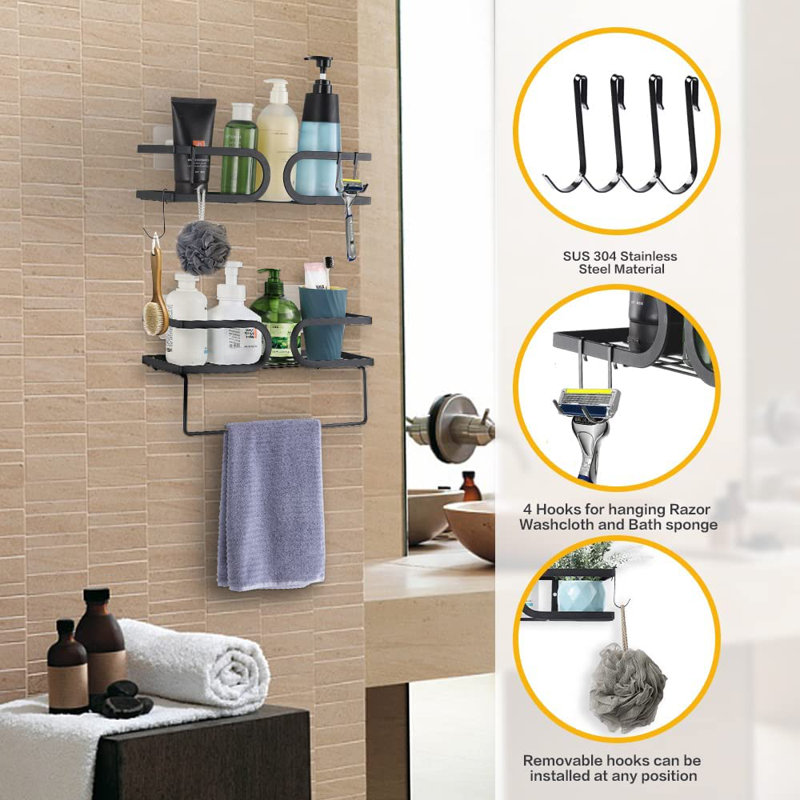 SanderSon Adhesive Shower Caddy
