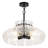 4 - Light 20.47" Dimmable Modern Luxury Black Chandelier With Glass Shade