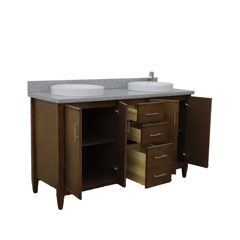 Ensemble de meuble-lavabo double 61 po Harrigan, gris
