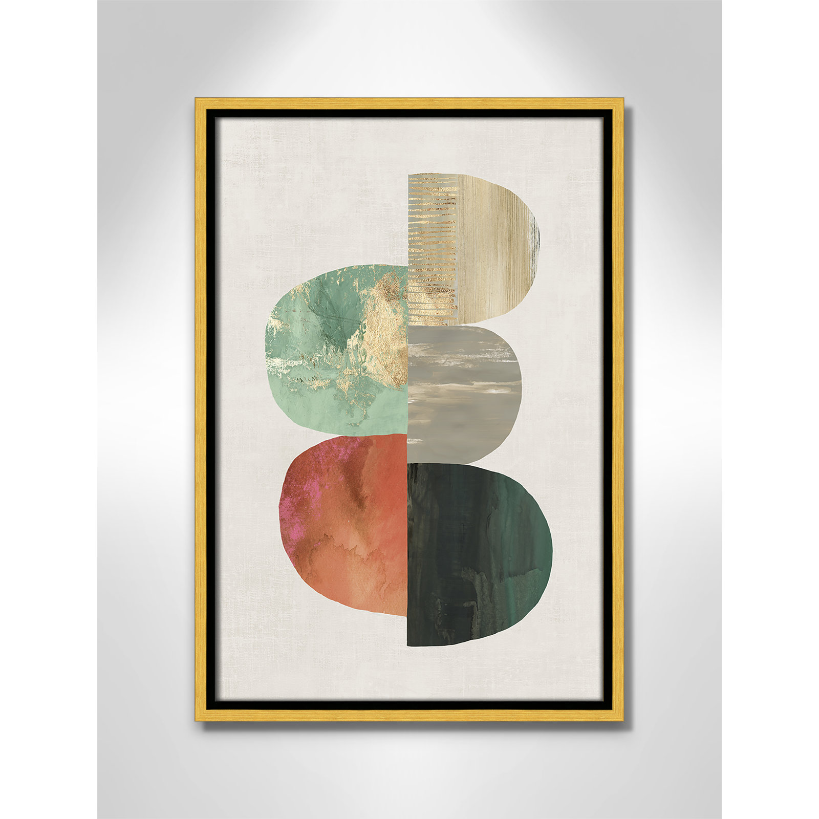 Evolving Energy I - Painting Print, Picture Framed Canvas, 19.5" H x 13.5" W, Gold