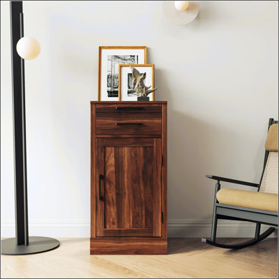 Armoire à vin et buffet modulaire en noyer brun avec rangement spacieux pour la salle à manger et le salon