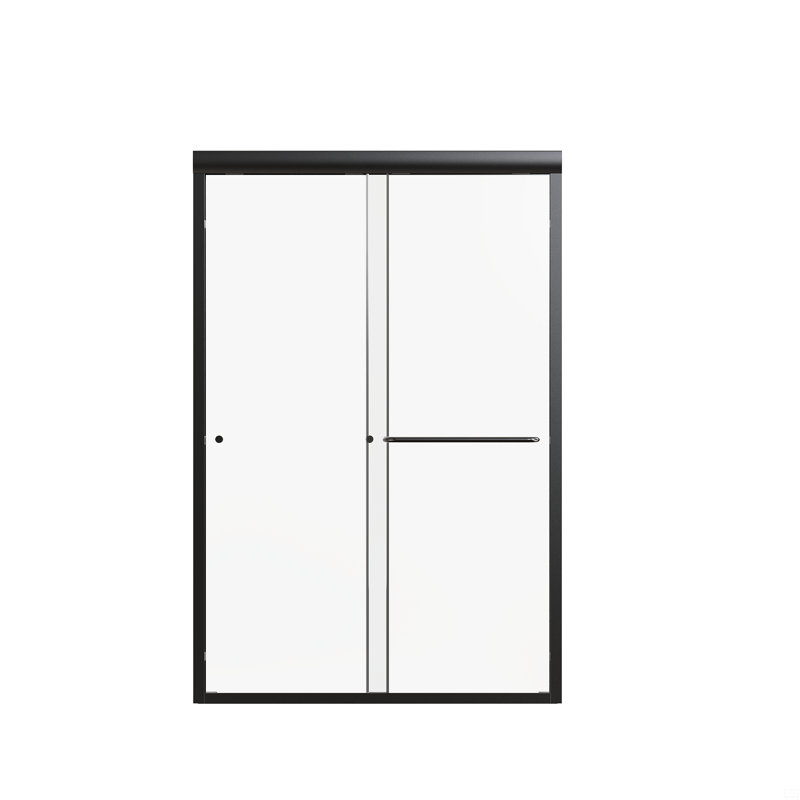 44"-48"W*72" H Semi-Frameless Double Sliding Shower Door, Bypass Shower Door, 1/4" (6Mm) Thick SGCC Tempered Glass Door