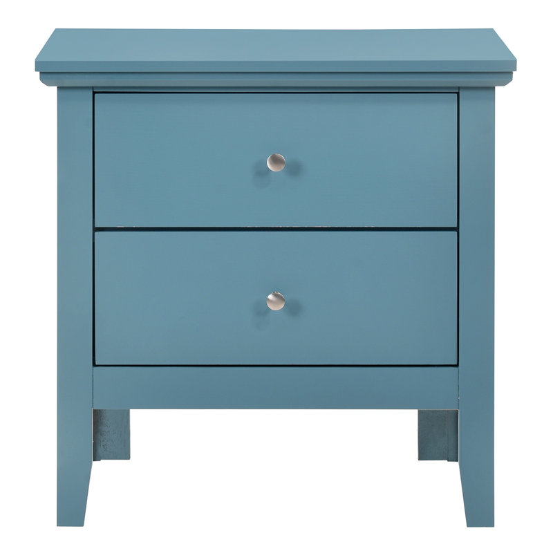 Table de chevet avec tiroirs Teal Elegance, Sarcelle