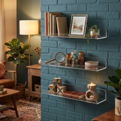 3 -Piece Plastic Floating Shelf