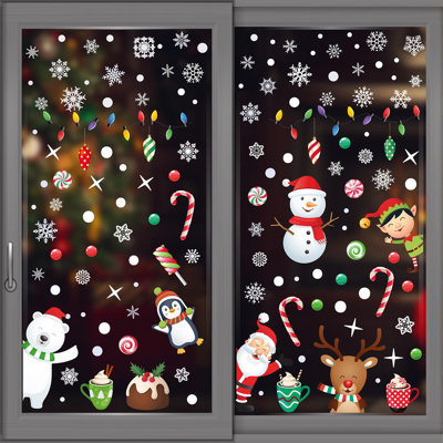 Snowy Winterland Christmas Window Stickers
