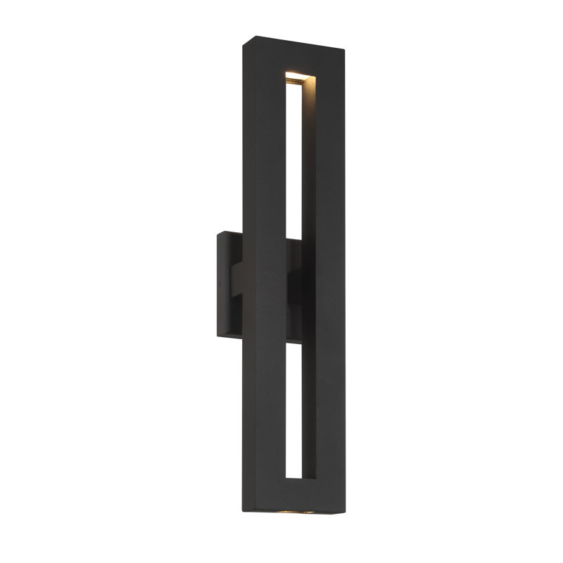 Orren Ellis Miamarie - 2 Light LED Outdoor Wall Mount In Coal Finish, 4.37" H x 22" W x 5" D