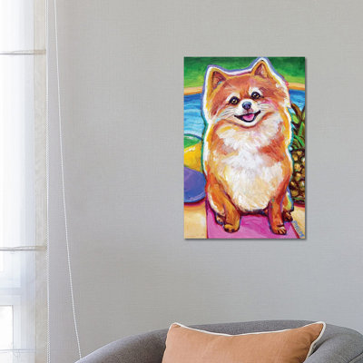 Poolside Pomeranian Pup by Robert Phelps - Gallery-Wrapped Canvas Giclée on Canvas