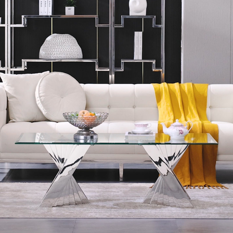 Dazzlyn Glass Top Living Room Table Set