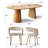 46"-83" Modern Extendable Pedestal Dining Table Set With Upholstered Open-Back Chairs, Round To Oval Kitchen Dining Set For 4-8-698599394-698599397