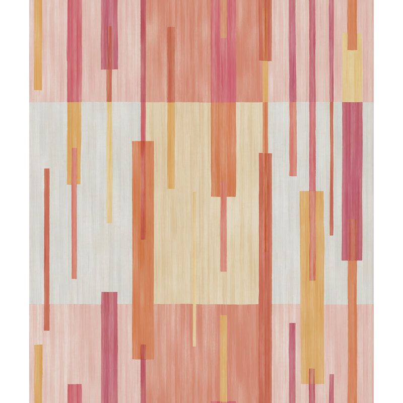 Abstract Grid Peel and Stick Wallpaper, Pink