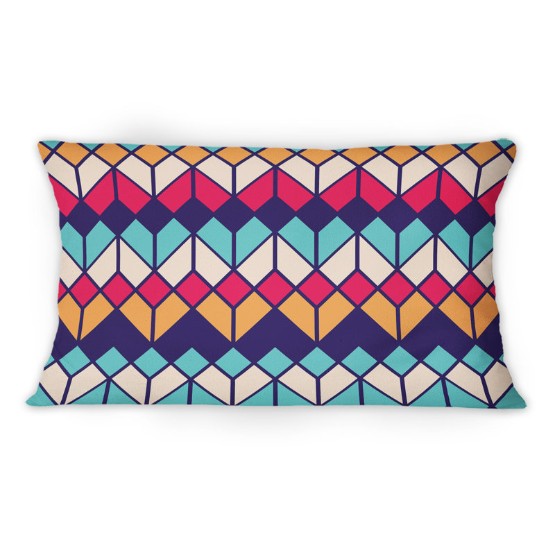 Coussin Rhombus Geometrics In Retro Colors II